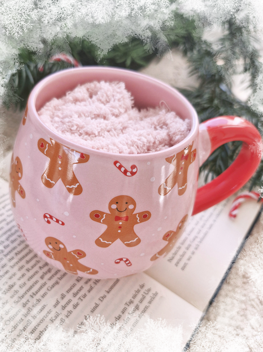Gingerbread Mug & Socks Set | Tasse | Weihnachtstasse | Geschenkset aus Tasse und Socken