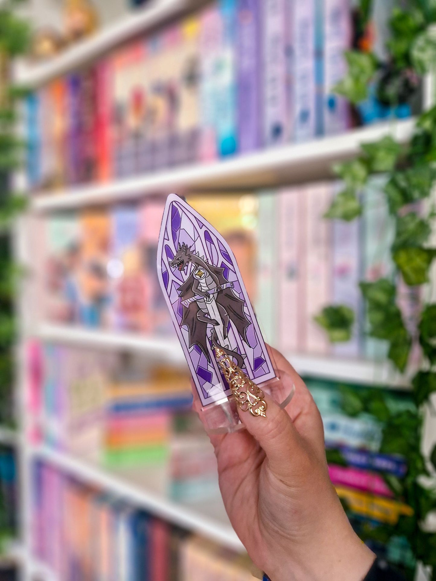 Acrylaufsteller | Dekoration für Bücherregal und Leseecken | Fantasy | Romantasy | Drachenreiter
