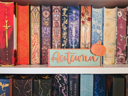 Autumn Bookish Sign | Deko fürs Bücherregal | 3D-Druck