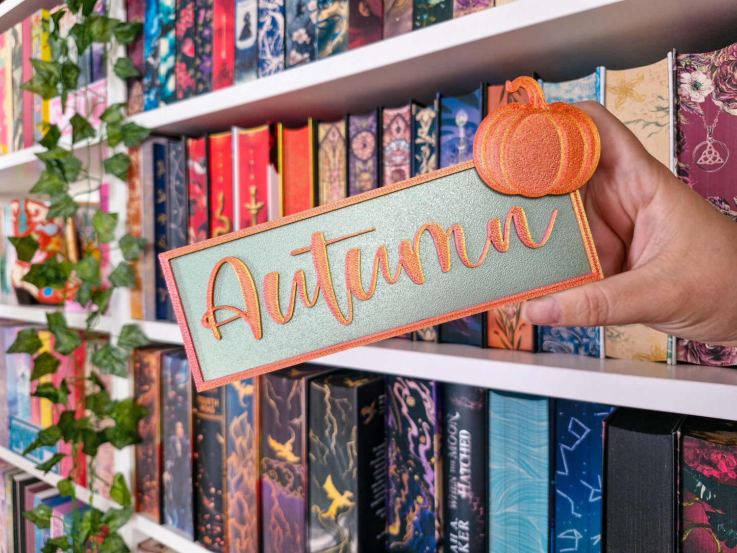 Autumn Bookish Sign | Deko fürs Bücherregal | 3D-Druck