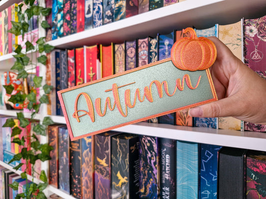 Autumn Bookish Sign | Deko fürs Bücherregal | 3D-Druck