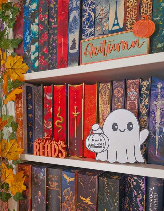 Bookish Boo Geist Aufsteller | Deko fürs Bücherregal | 3D-Druck