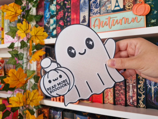 Bookish Boo Geist Aufsteller | Deko fürs Bücherregal | 3D-Druck