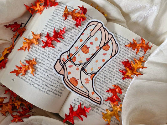 Lesezeichen Autumn Cowboy Boots | Herbst Lesezeichen