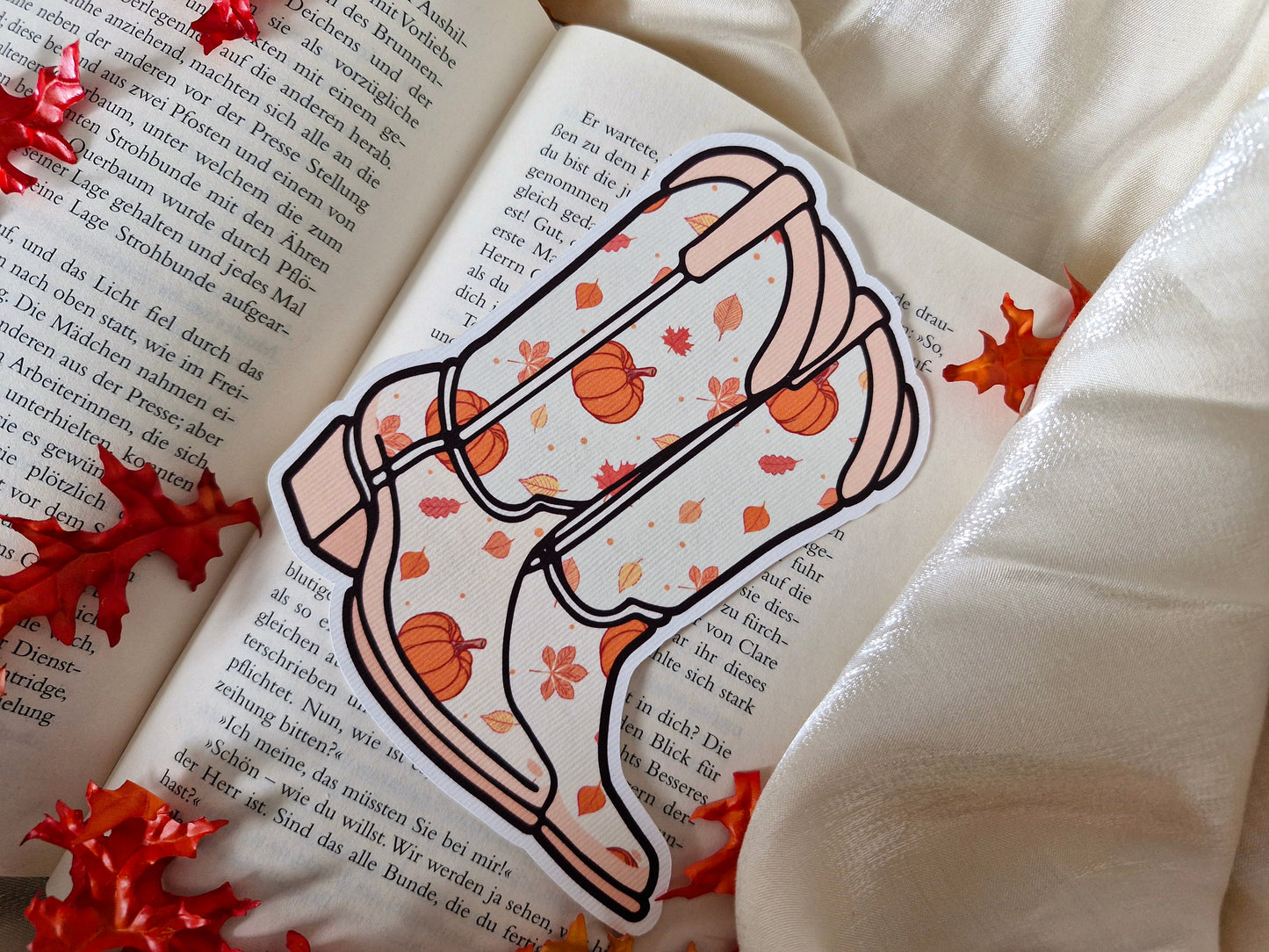 Lesezeichen Autumn Cowboy Boots | Herbst Lesezeichen