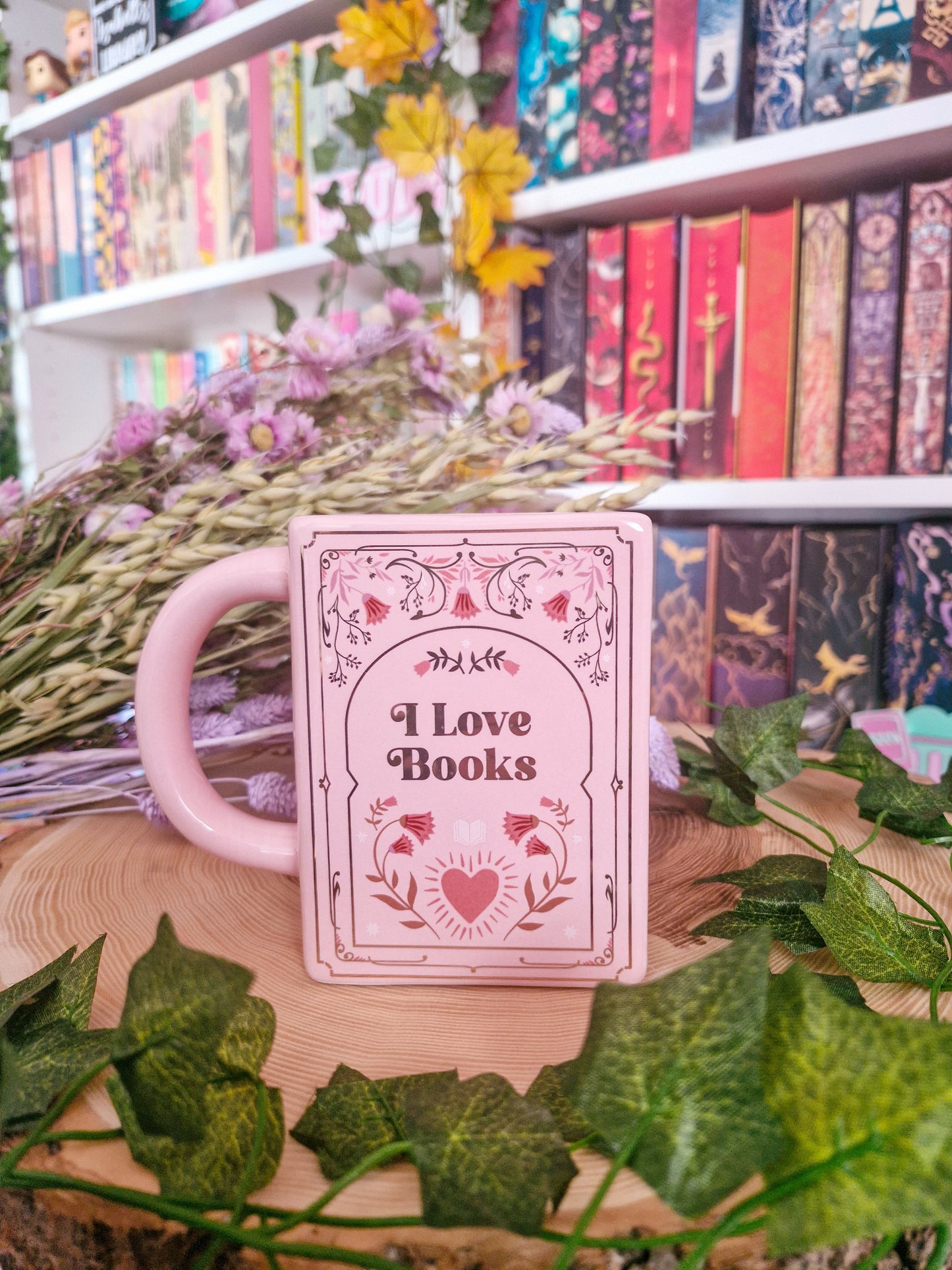 Tasse | Buchtasse  | I Love Books Pink Book Shaped Mug