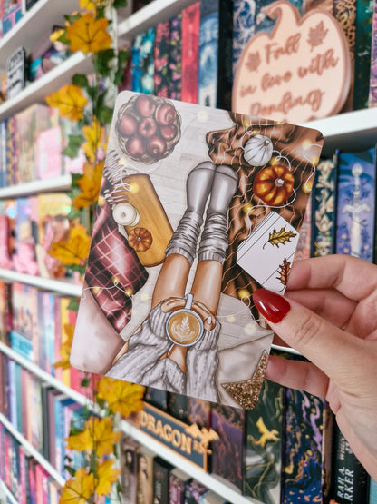 Lesezeichen / Print Fall In Love With Reading | Herbst Lesezeichen | Herbst Print A6