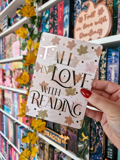 Lesezeichen / Print Fall In Love With Reading | Herbst Lesezeichen | Herbst Print A6