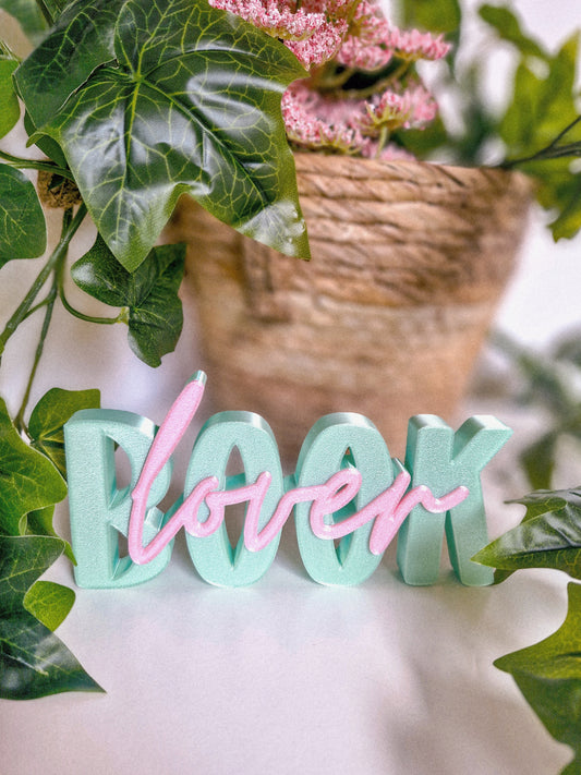 Book Lover – Schriftzug | Deko fürs Bücherregal | 3D-Druck