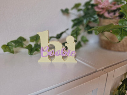 Hi Bookie – Schriftzug | Deko fürs Bücherregal | 3D-Druck