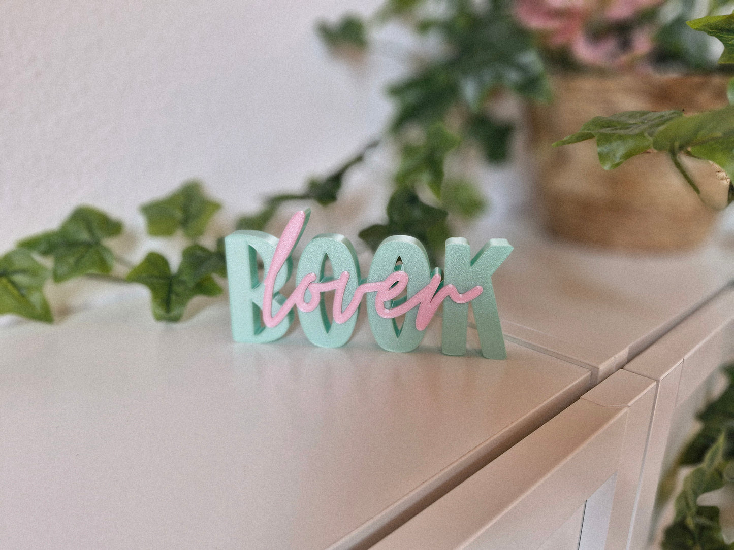 Book Lover – Schriftzug | Deko fürs Bücherregal | 3D-Druck