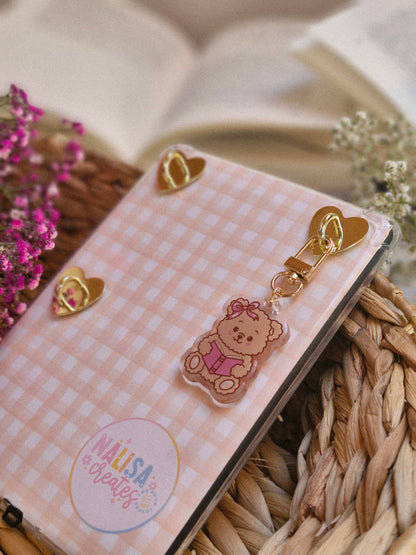Beary Bookish Clip Charm mit Herz-Befestigung | E-Reader Zubehör
