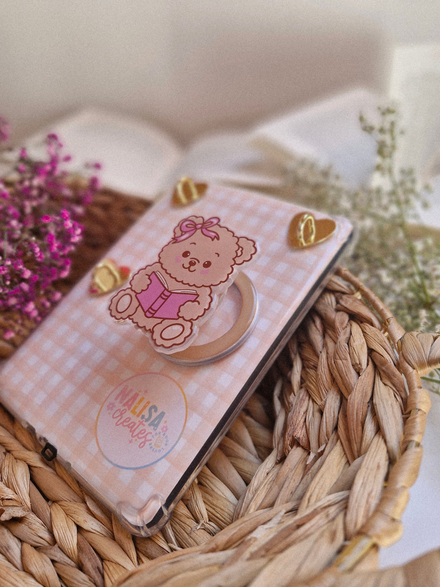 Beary Bookish magnetischer Acryl E-Reader & Phone Grip | E-Reader Zubehör