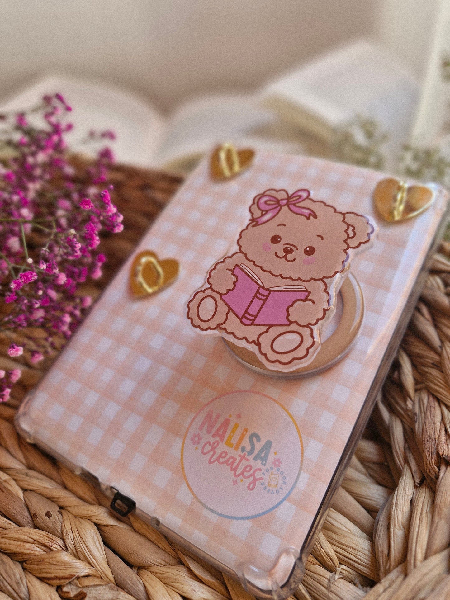 Beary Bookish magnetischer Acryl E-Reader & Phone Grip | E-Reader Zubehör