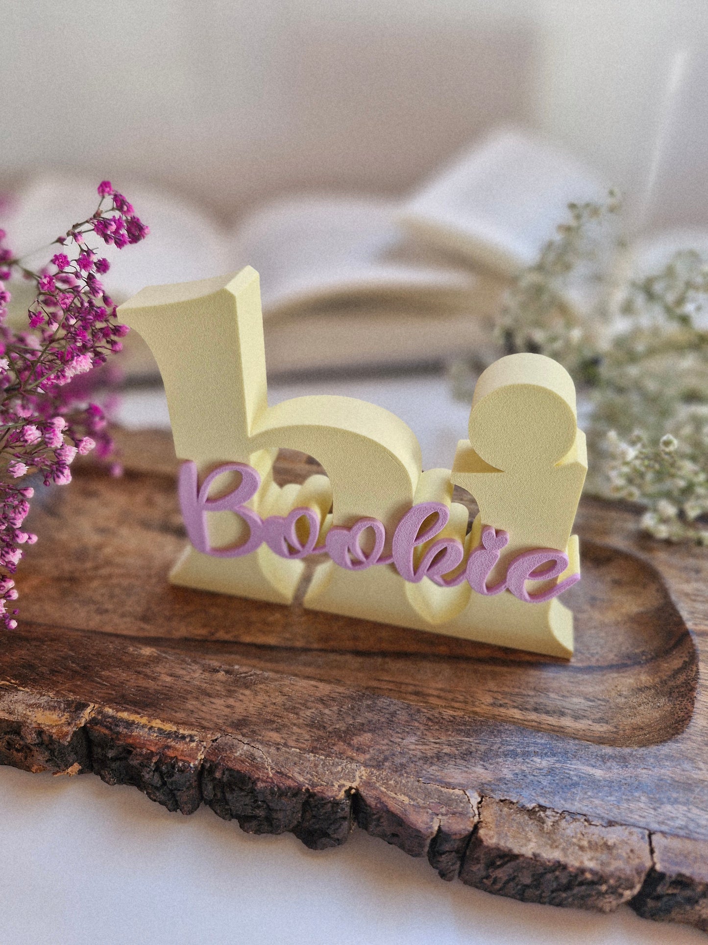 Hi Bookie – Schriftzug | Deko fürs Bücherregal | 3D-Druck