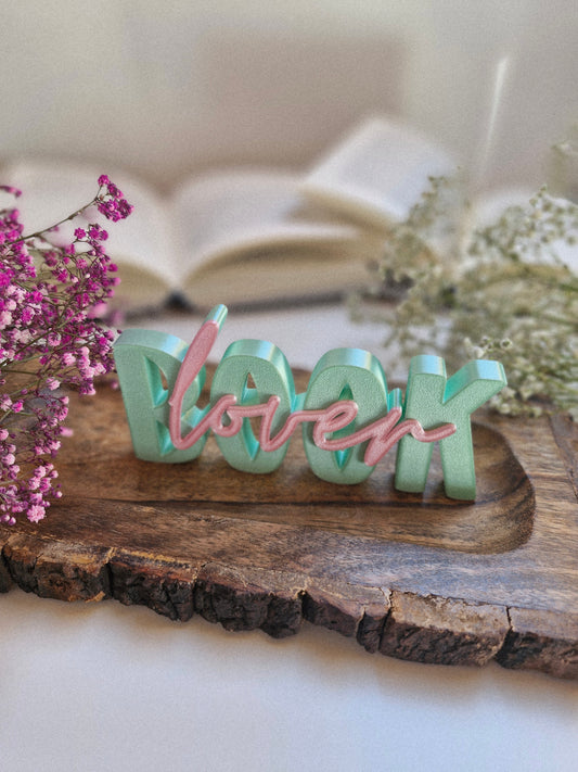Book Lover – Schriftzug | Deko fürs Bücherregal | 3D-Druck