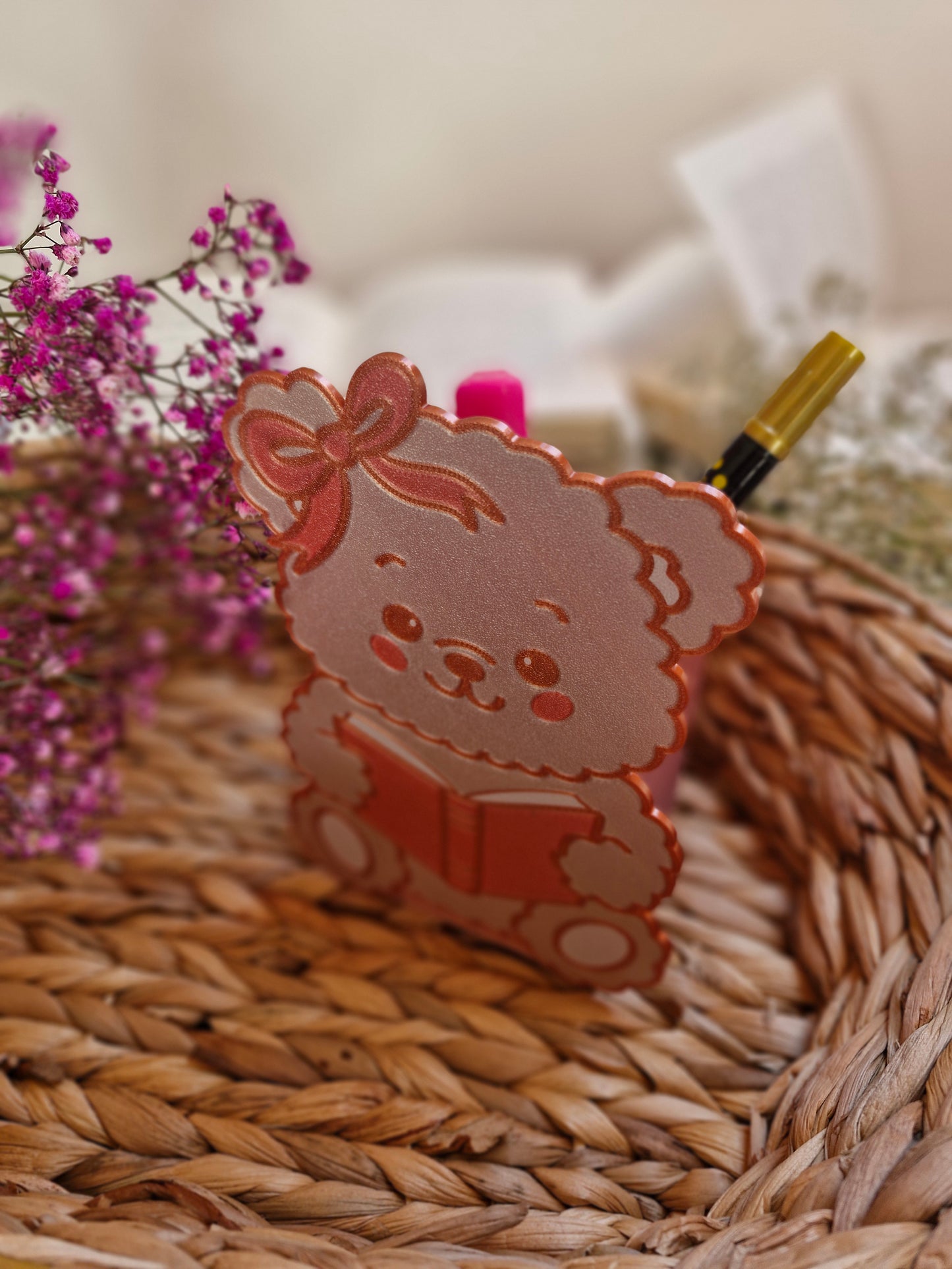 Lesezeichen- und Stiftehalter | Deko fürs Bücherregal | 3D-Druck | Aufbewahrung Lesezeichen oder Stifte