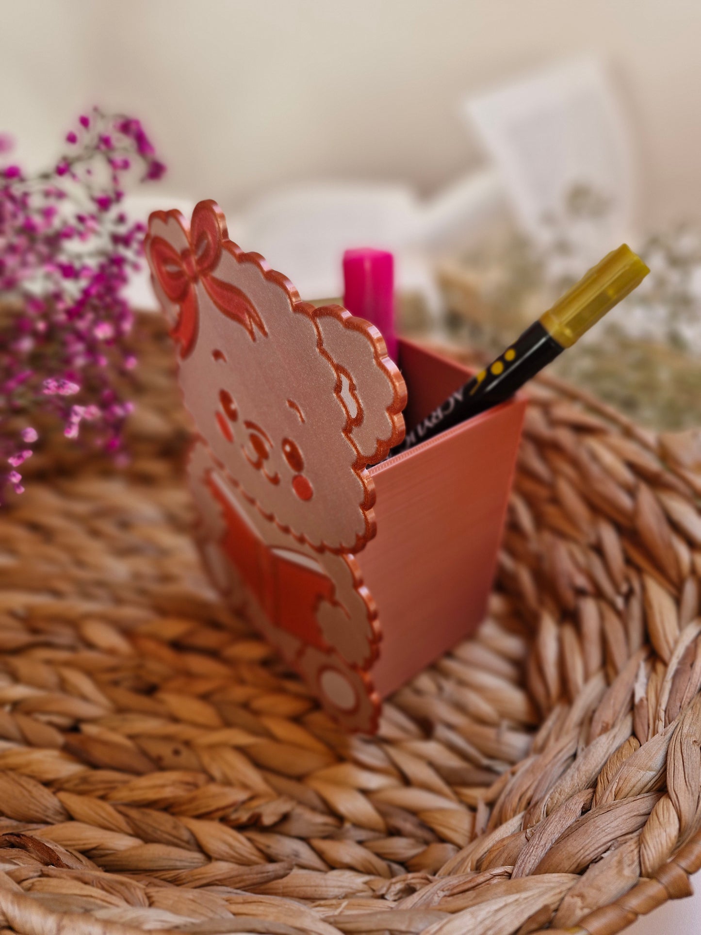 Lesezeichen- und Stiftehalter | Deko fürs Bücherregal | 3D-Druck | Aufbewahrung Lesezeichen oder Stifte