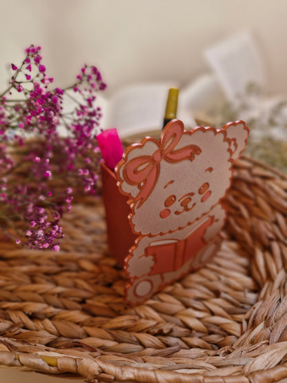 Lesezeichen- und Stiftehalter | Deko fürs Bücherregal | 3D-Druck | Aufbewahrung Lesezeichen oder Stifte