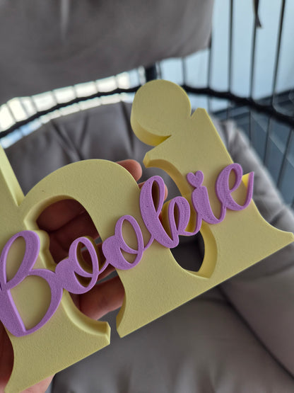 B-Ware | Hi Bookie – Schriftzug | Deko fürs Bücherregal | 3D-Druck