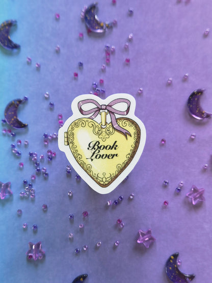 Book Lover Heart Pendant | Vinyl Sticker mit Glitzereffekt  | Stickers for book journal, notebook, e-reader and laptop