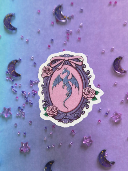 Dragon Frame | Vinyl Sticker mit Glitzereffekt  | Stickers for book journal, notebook, e-reader and laptop