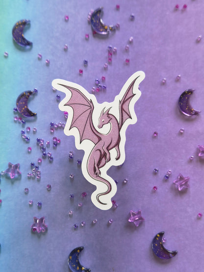 Dragon 'Lunar' | Vinyl Sticker mit Glitzereffekt  | Stickers for book journal, notebook, e-reader and laptop