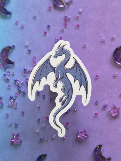Dragon 'Nyxa' | Vinyl Sticker mit Glitzereffekt  | Stickers for book journal, notebook, e-reader and laptop