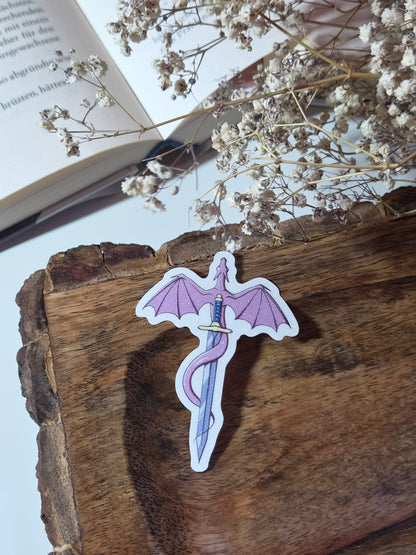 Dragon and Sword | Vinyl Sticker mit Glitzereffekt  | Stickers for book journal, notebook, e-reader and laptop