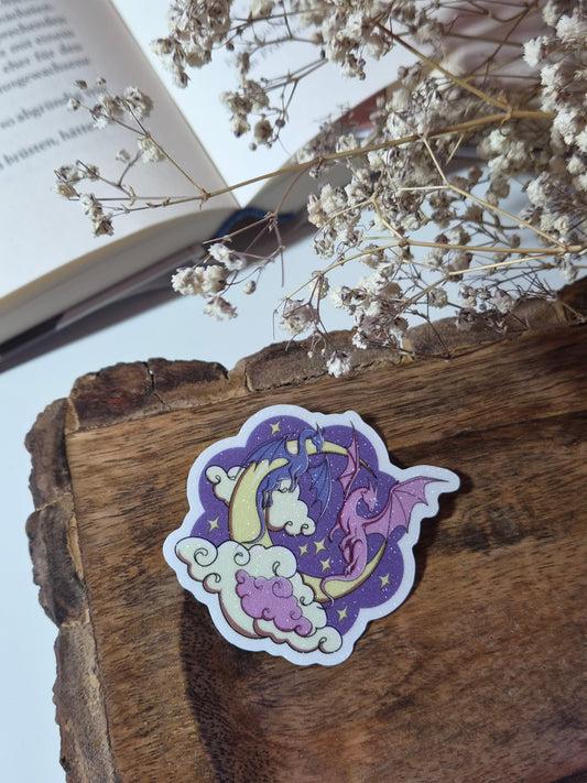 Moonbound Wings Sticker - Set | Vinyl Sticker mit Glitzereffekt | Stickers for book journal, notebook, e-reader and laptop