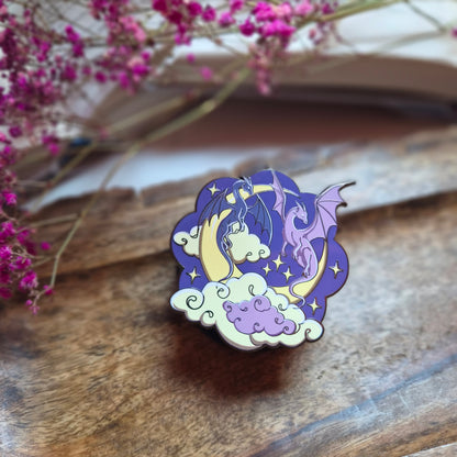 Magnetischer Acryl E-Reader & Phone Grip Moon Dragon 'Lunar & Nyxa' | E-Reader Zubehör