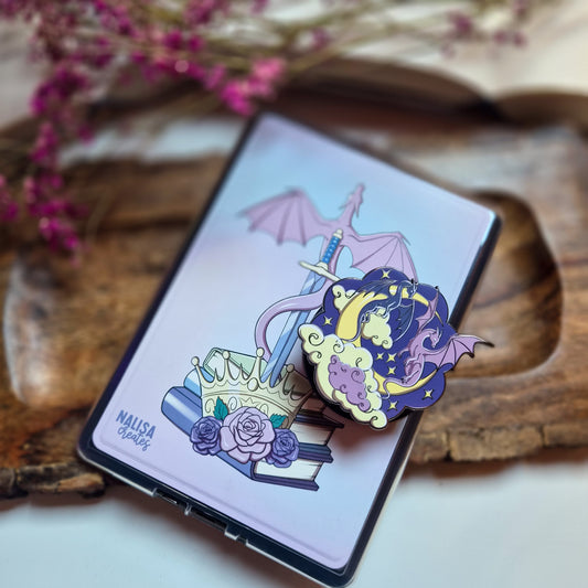Magnetischer E-Reader & Phone Grip Moon Dragon 'Lunar & Nyxa' | E-Reader Zubehör