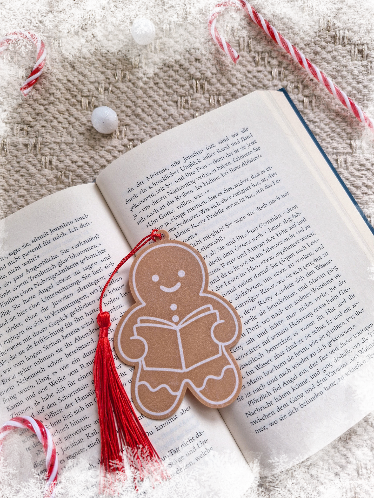 3D Druck Lesezeichen Gingerbread Man  | Lesezeichen Winter & Weihnachten