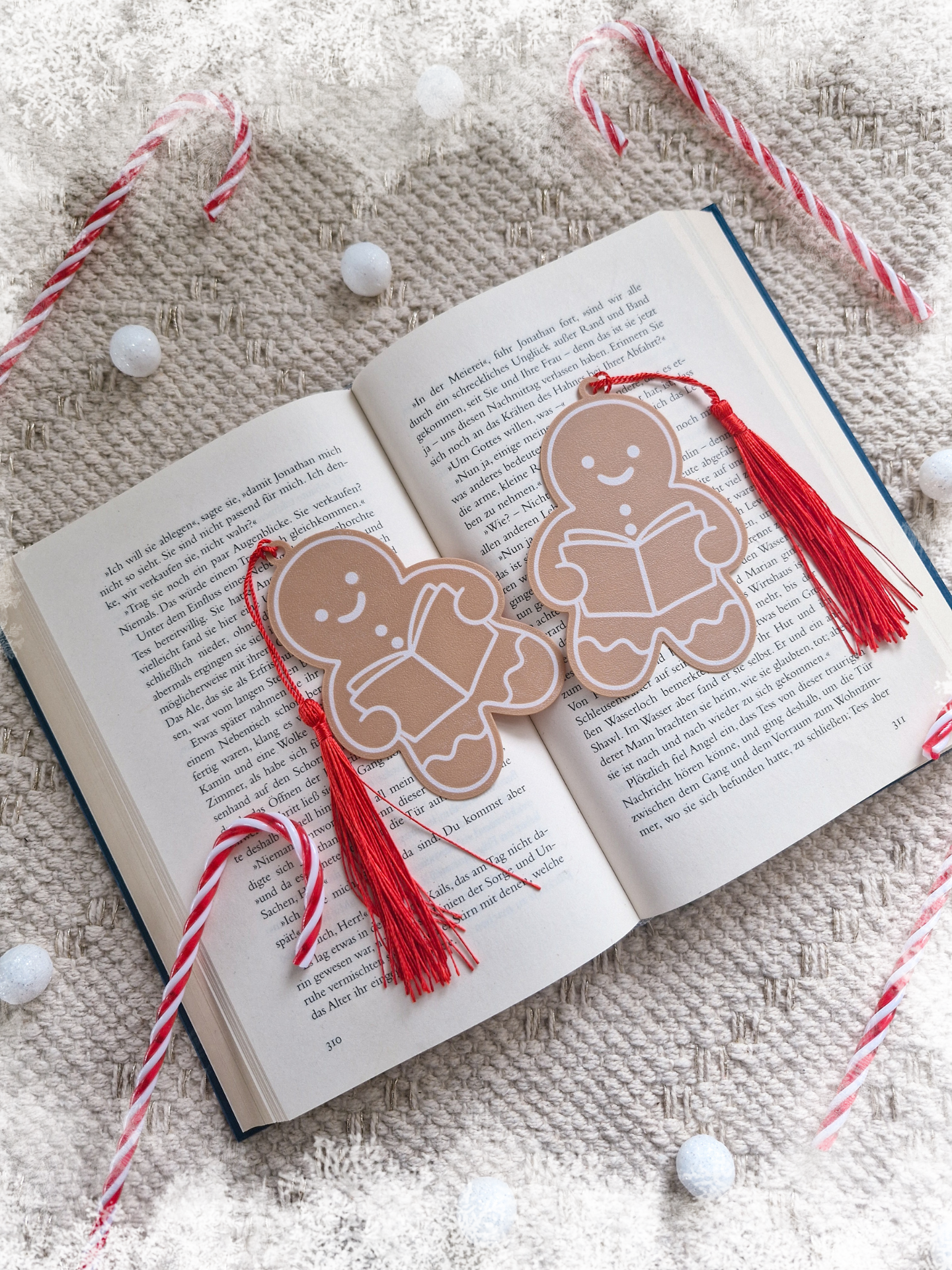 3D Druck Lesezeichen Gingerbread Man  | Lesezeichen Winter & Weihnachten