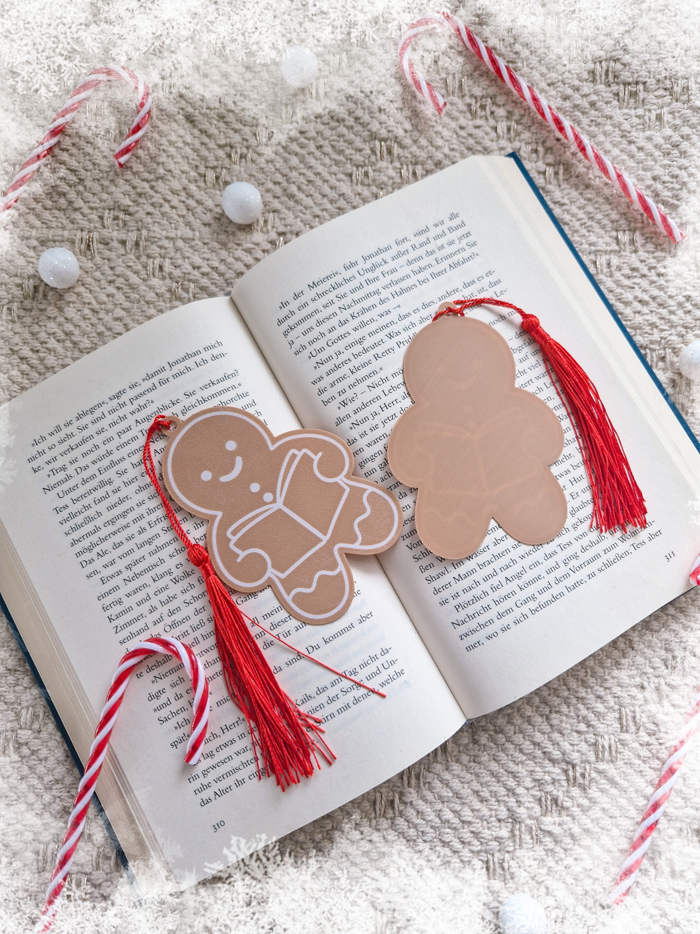 3D Druck Lesezeichen Gingerbread Man  | Lesezeichen Winter & Weihnachten
