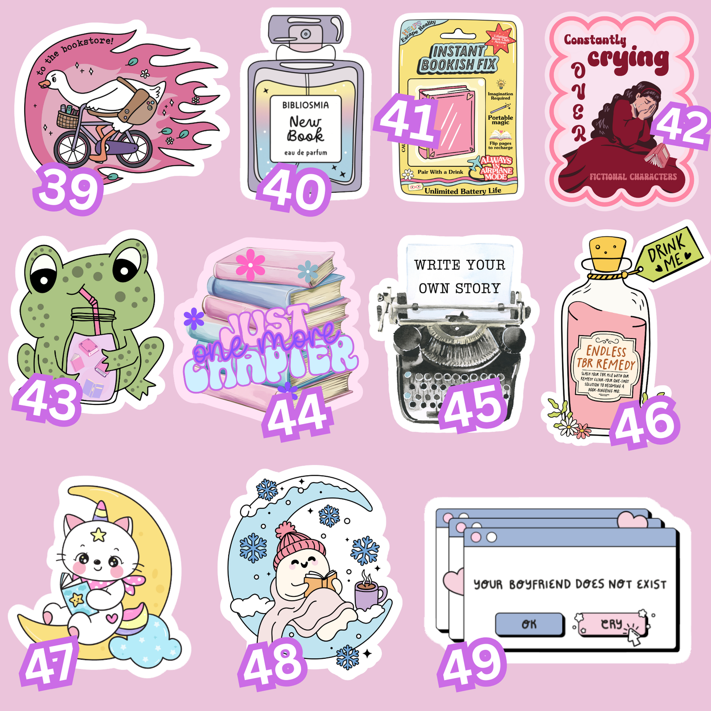 Create your own Sticker Bundle | Vinyl Sticker  | Stickers for book journal, notebook, e-reader and laptop