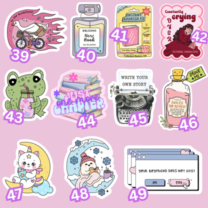 Create your own Sticker Bundle | Vinyl Sticker  | Stickers for book journal, notebook, e-reader and laptop