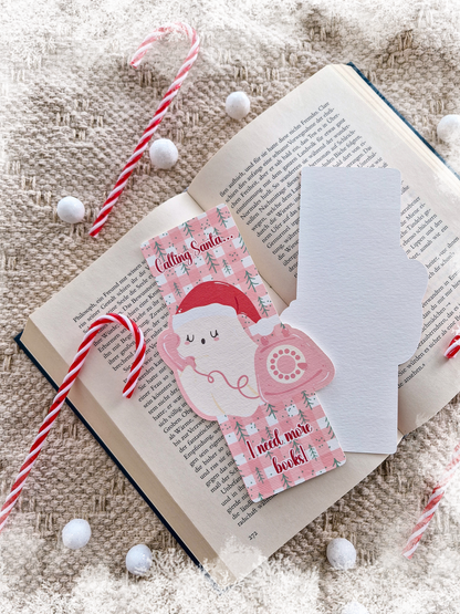 Lesezeichen Calling Santa...I need more books | Lesezeichen Winter & Weihnachten
