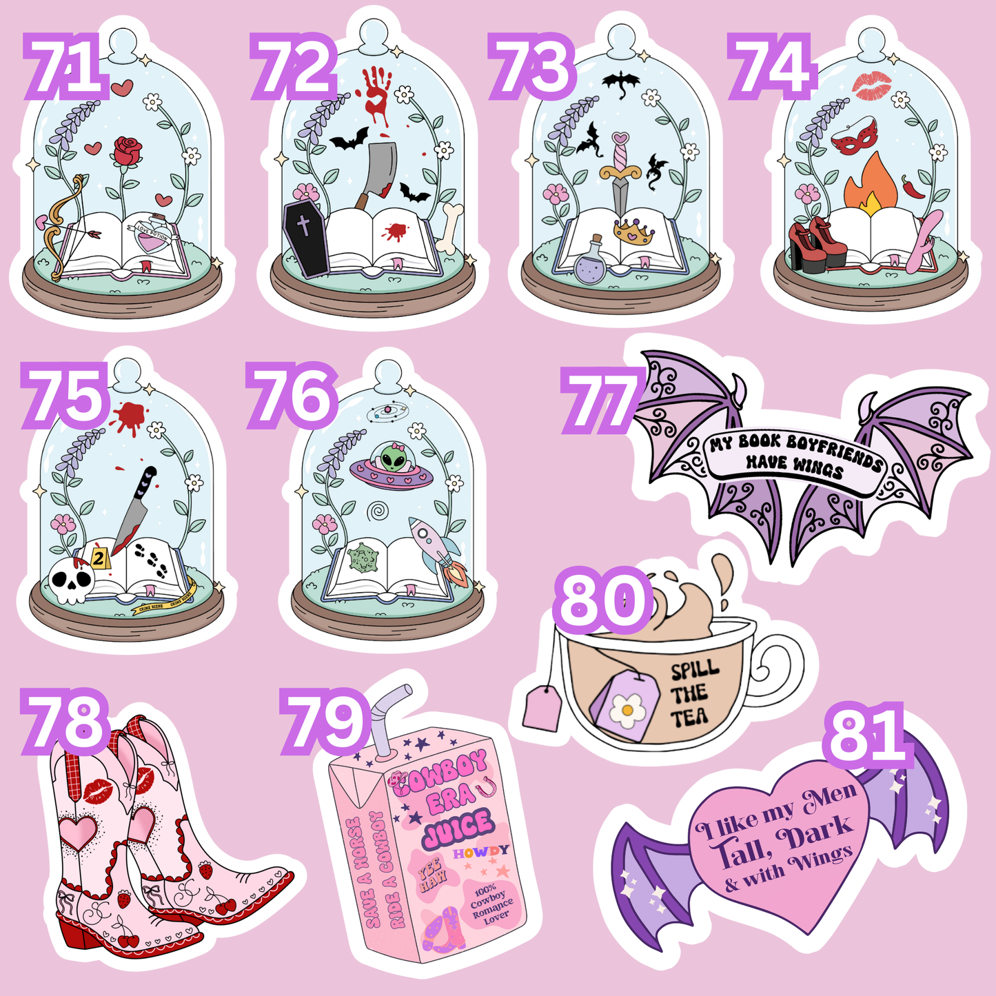 Create your own Sticker Bundle | Vinyl Sticker  | Stickers for book journal, notebook, e-reader and laptop