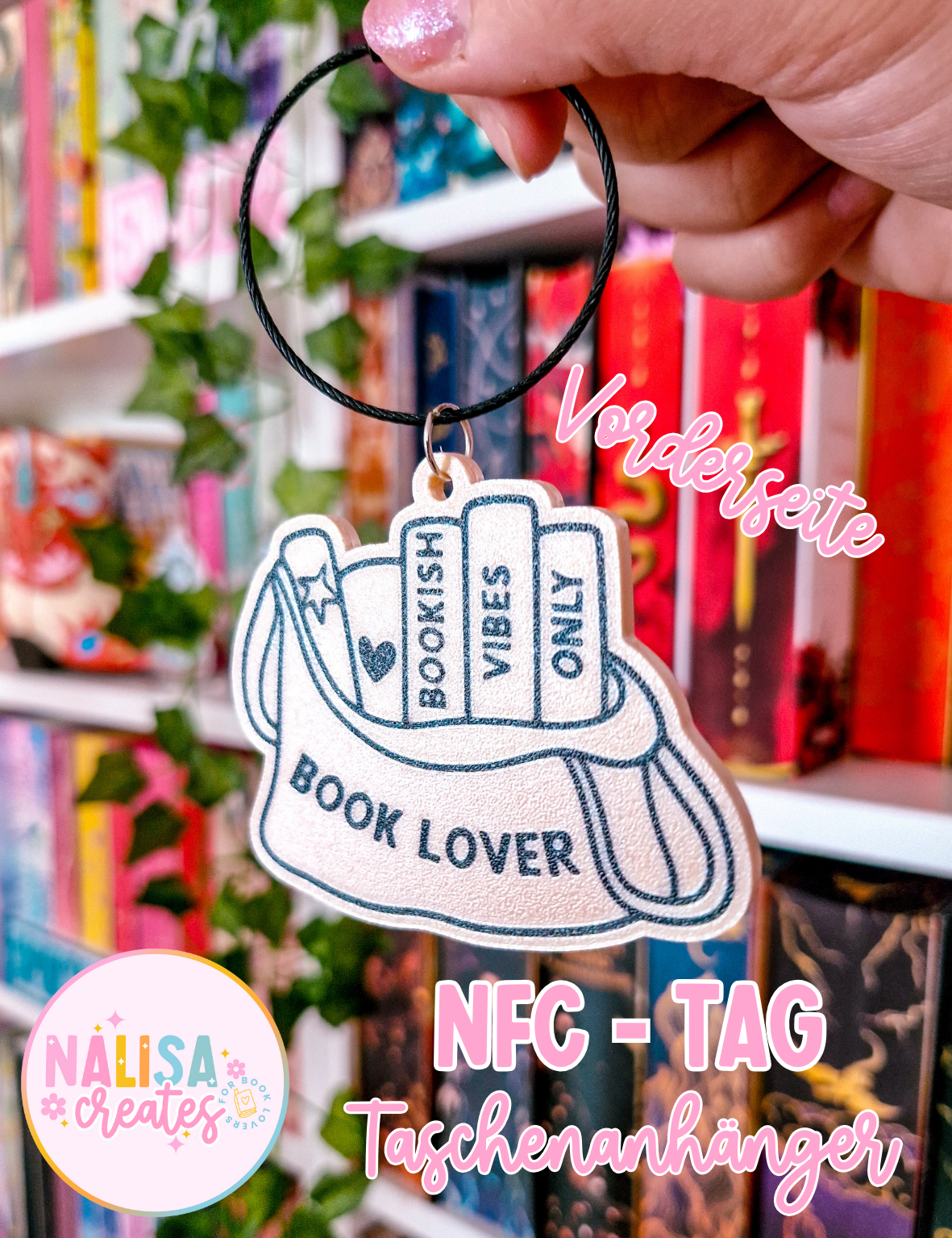Buchmesse Kollektion für Bookies | Personalisierte Tasche für Buchliebhaber und NFC - Tag Taschenanhänger