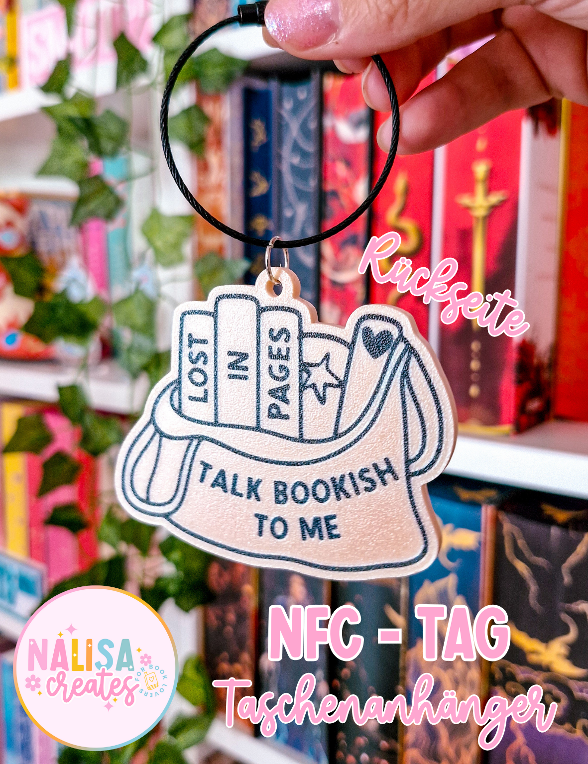 Buchmesse Kollektion für Bookies | Personalisierte Tasche für Buchliebhaber und NFC - Tag Taschenanhänger