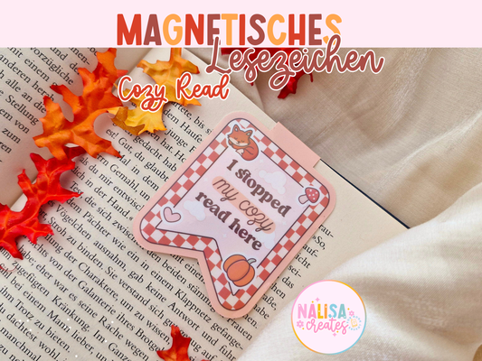 Magnetisches Lesezeichen - Cozy read | Herbst Lesezeichen