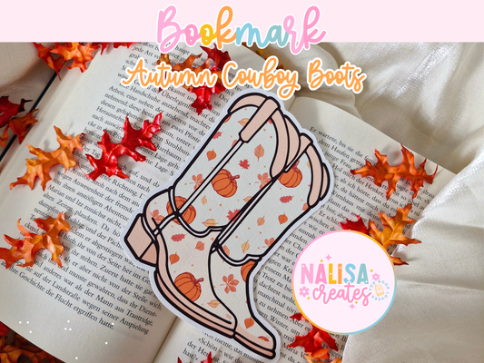 Lesezeichen Autumn Cowboy Boots | Herbst Lesezeichen