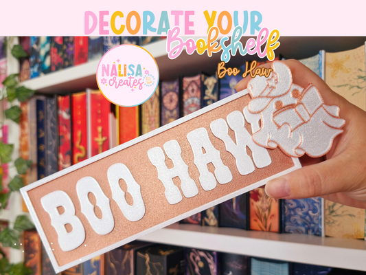 Boo Haw Bookish Sign | Deko fürs Bücherregal | 3D-Druck