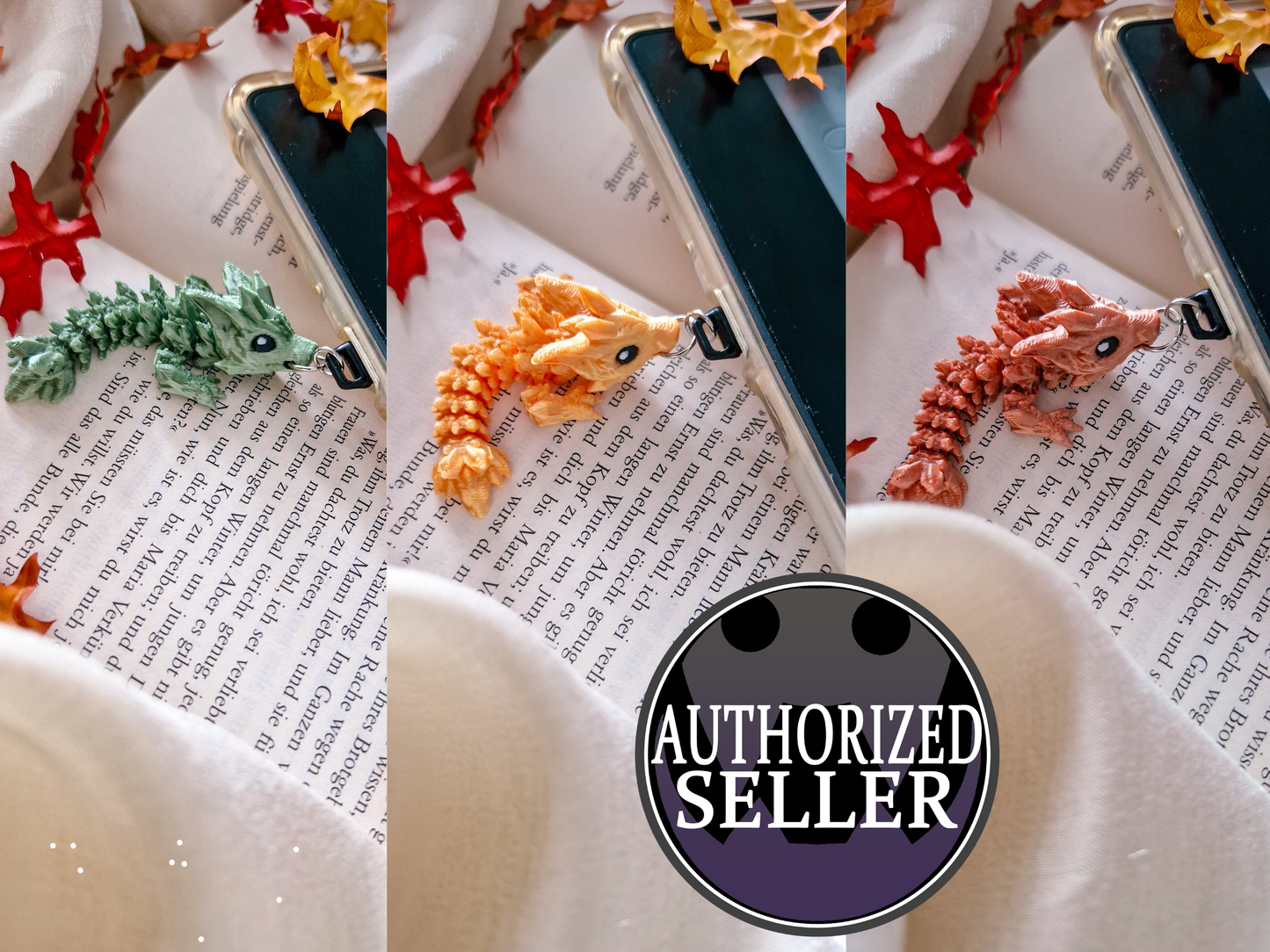 Charm-Anhänger für Ebook-Reader | 3D Druck Drache | Kindle Accessoire