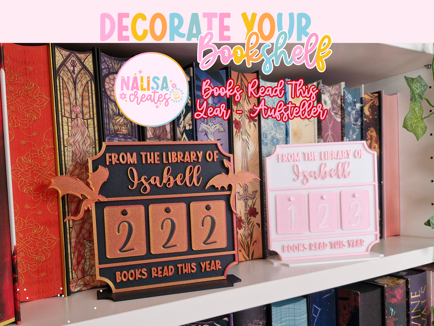 Books Read This Year Aufsteller – Deko fürs Bücherregal | 3D-Druck