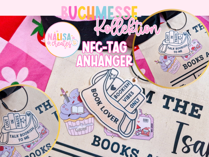 Buchmesse Kollektion für Bookies | Personalisierter NFC - Tag Taschenanhänger für Lesungen, Buchmessen und andere buchige Veranstaltungen