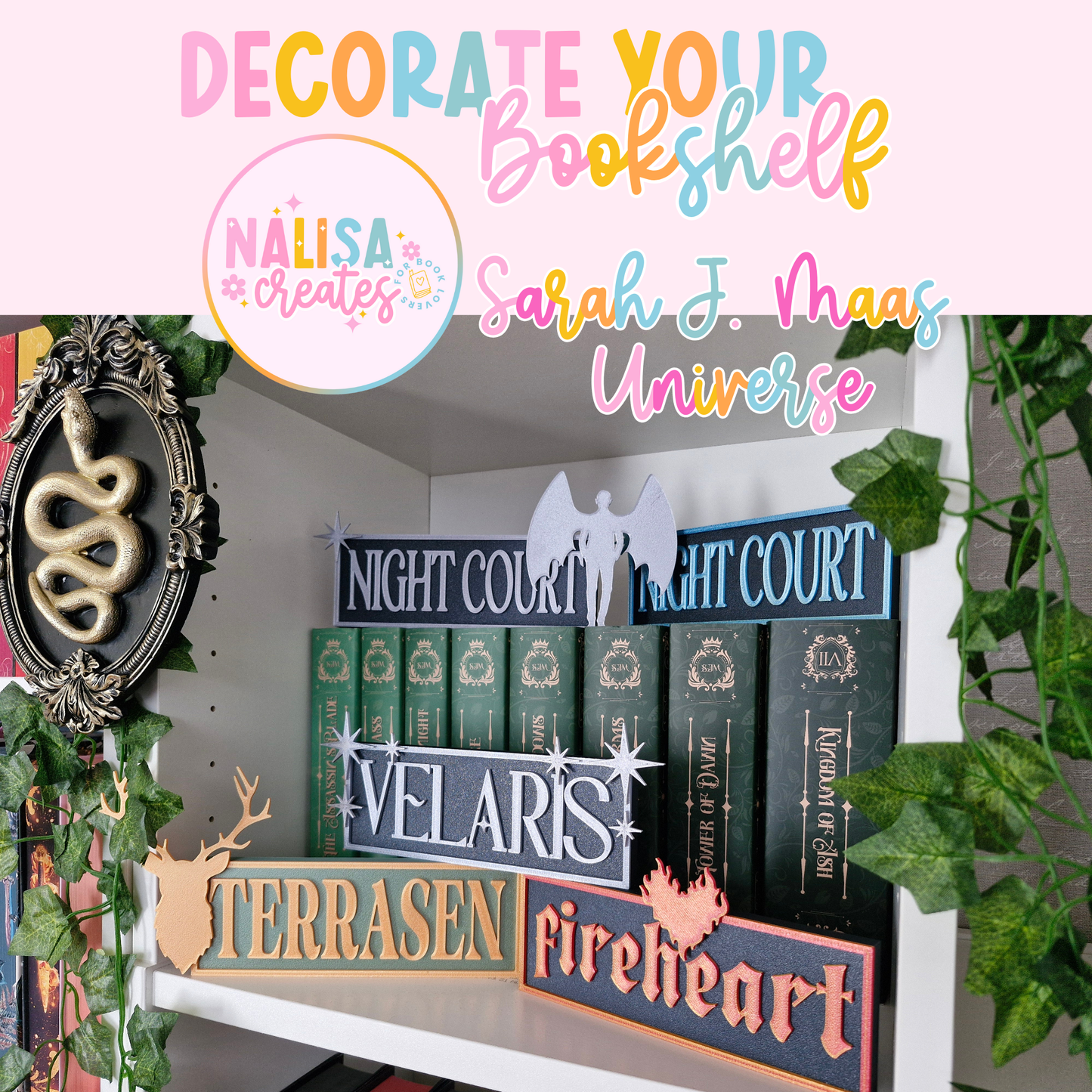 Sarah J. Maas Universe | Deko fürs Bücherregal | 3D-Druck | Throne of Glass | A Court of Thorns and Roses