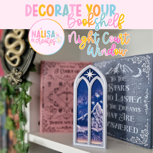 Night Court Window |  Sarah J. Maas Universe | Deko fürs Bücherregal | 3D-Druck | A Court of Thorns and Roses