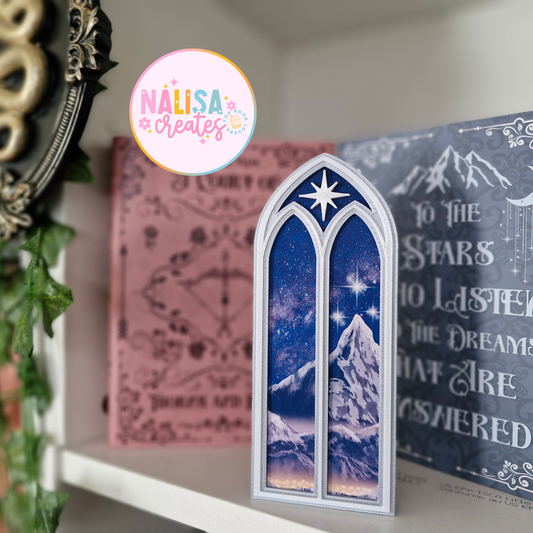 Night Court Window |  Sarah J. Maas Universe | Deko fürs Bücherregal | 3D-Druck | A Court of Thorns and Roses